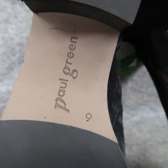 Paul Green Shoe Women 8.5 Bootie Classic Fashion Block Heel Leather Nicole Black - Picture 14 of 16